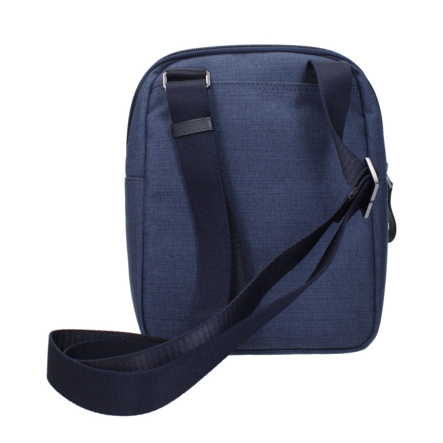 Piquadro Blue Fabric Crossbody Bag with adjustable shoulder strap and visible front logo, MPN CA4481W98BLU, code F84160.