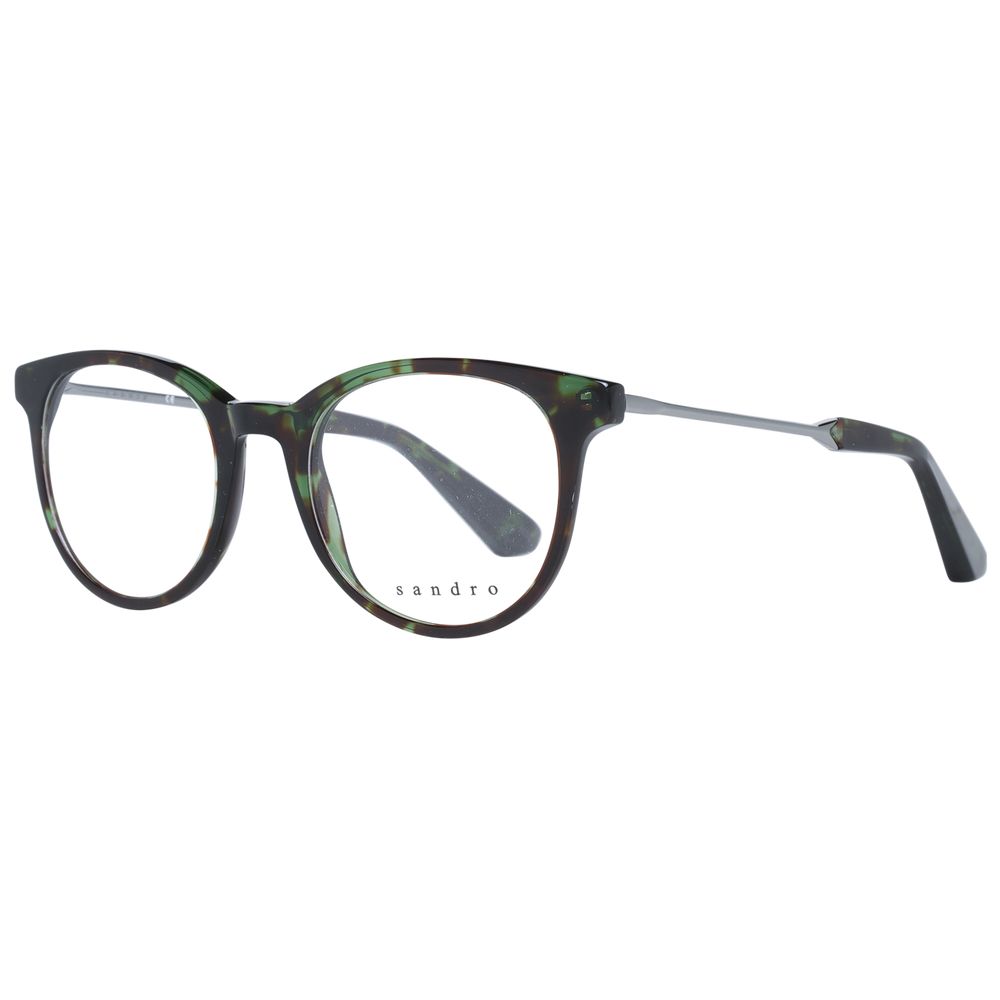 Sandro Green Women Glasses Frame, round style in green acetate with full-rim, 46-19-135 size, ideal for a stylish look.