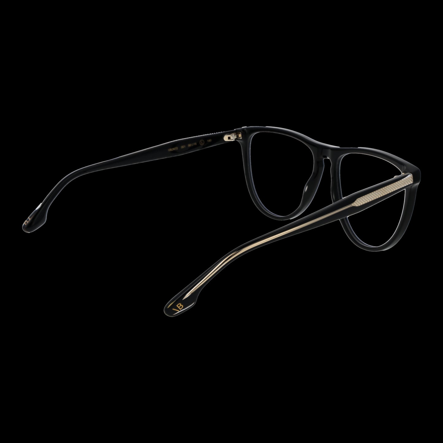 VICTORIA BECKHAM MOD. VB2672 56001 women's eyeglasses frame in a sleek black and gold design, side view