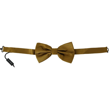 Dolce & Gabbana Yellow Mustard 100% Silk Butterfly Papillon Men Bow Tie Bow Tie