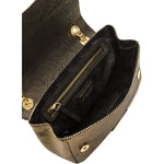 Pompei Donatella Black Leather Women Crossbody Bag A1042SERENA_OroGold