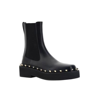 Valentino Garavani Black Calfskin Flat Boots
