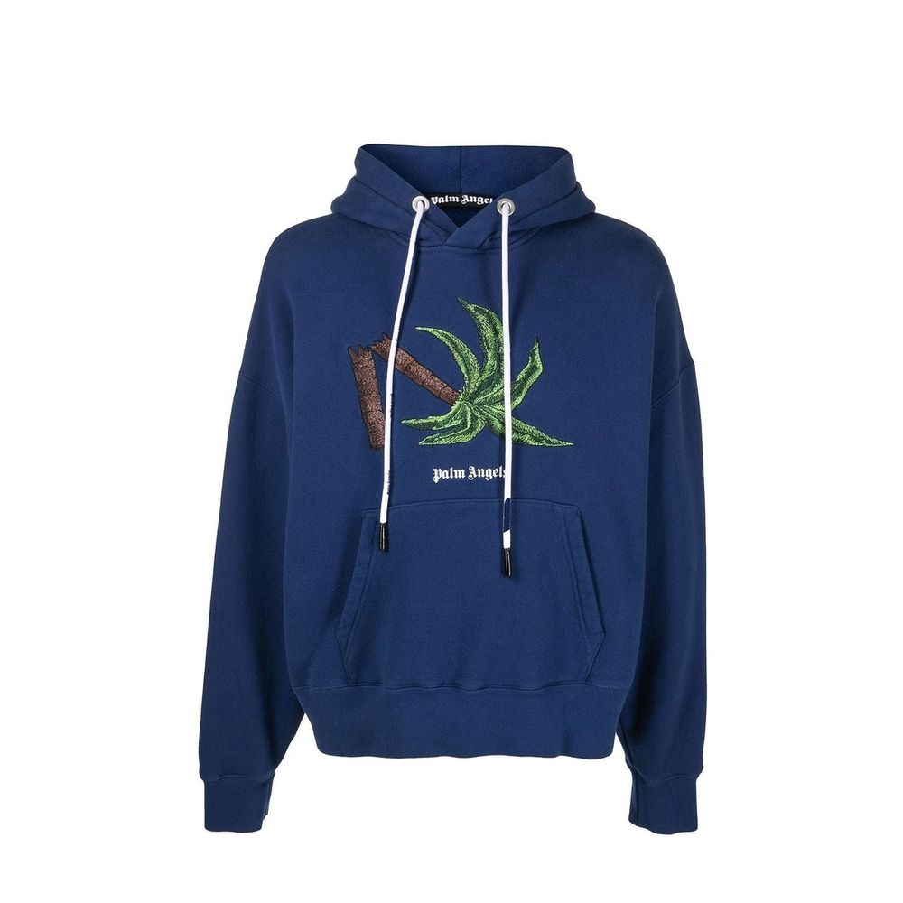 Palm Angels Blue Cotton Sweatshirt