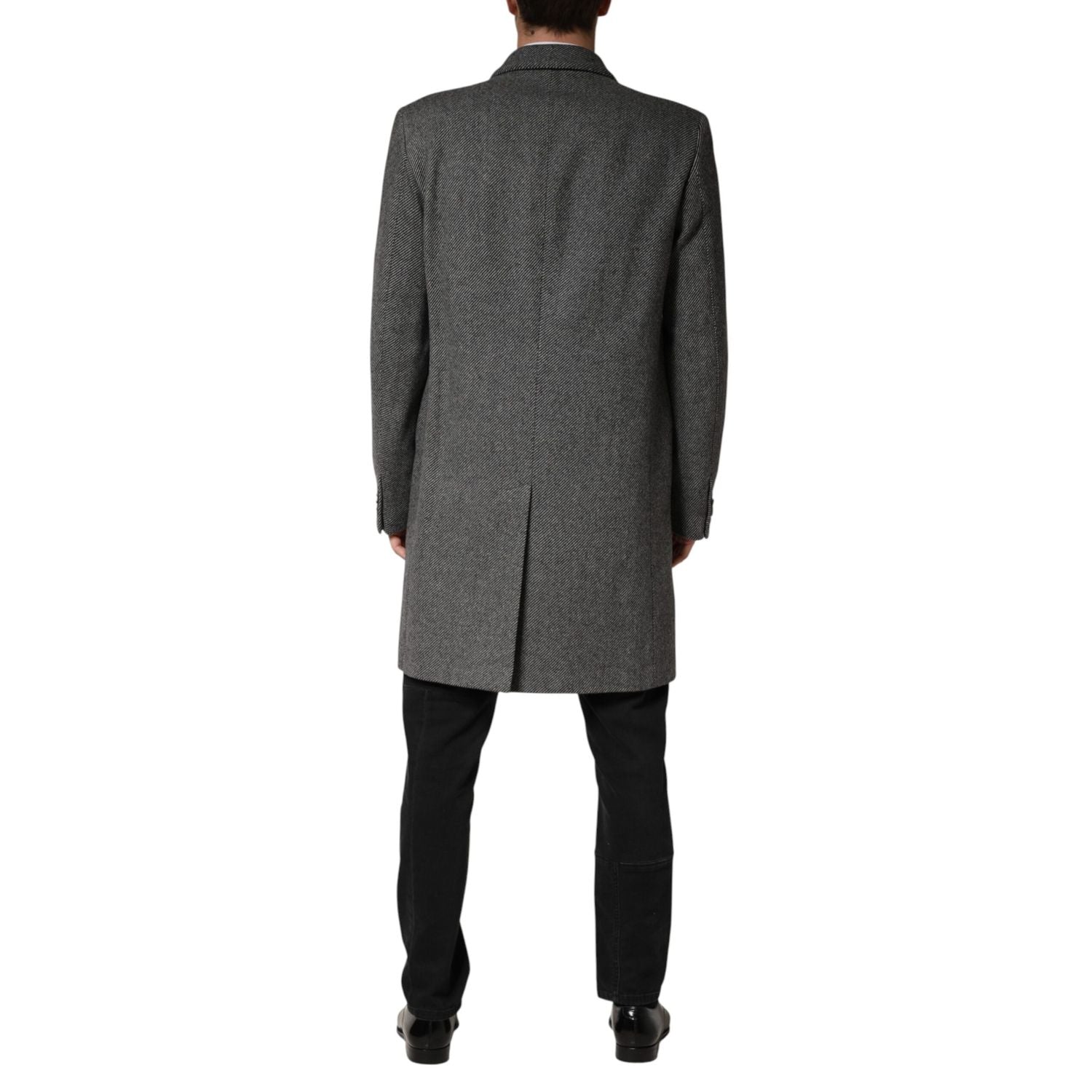 Dolce & Gabbana Gray Single Breasted Men Trench Coat Jacket