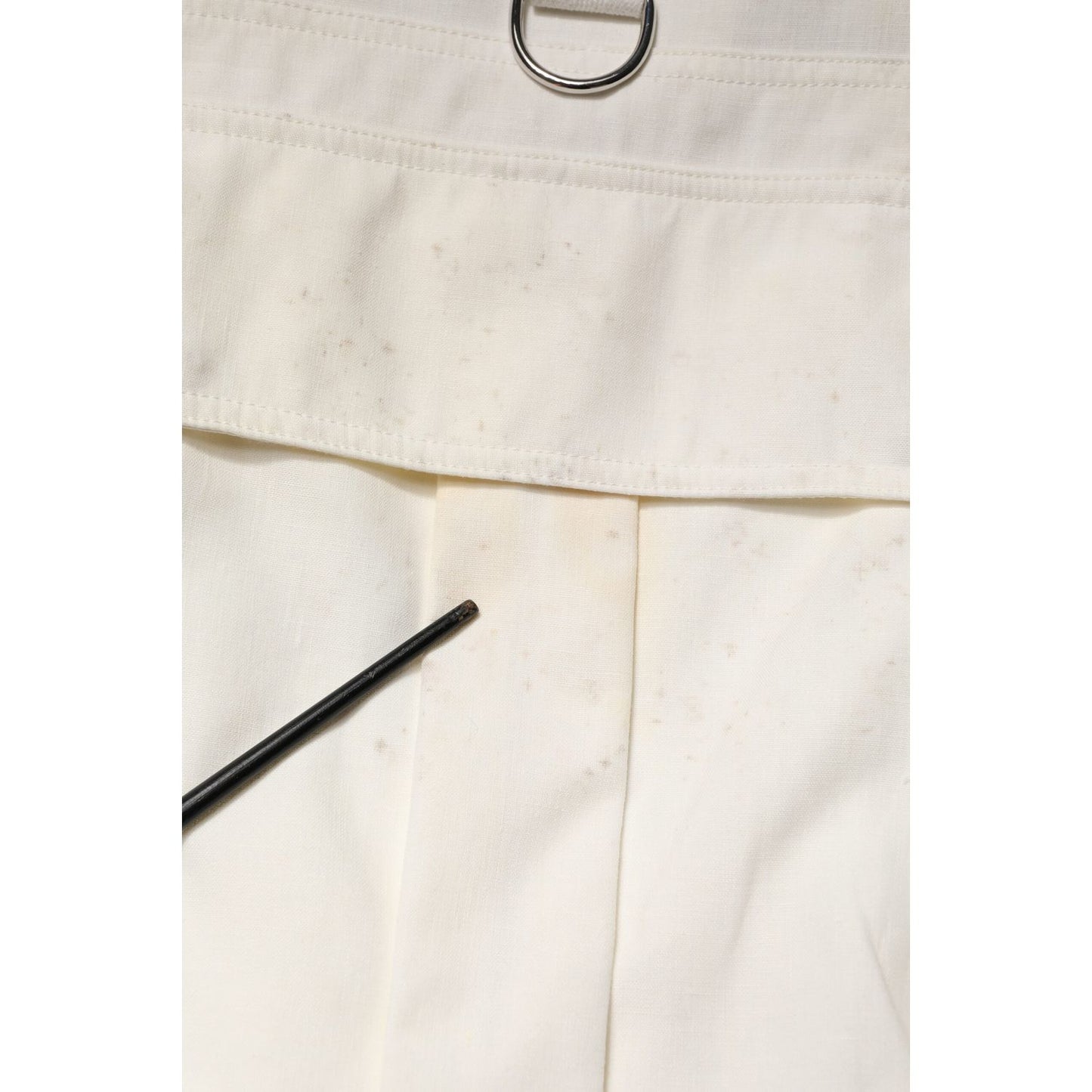Dolce & Gabbana White Cotton Cargo Men Vest Coat Jacket