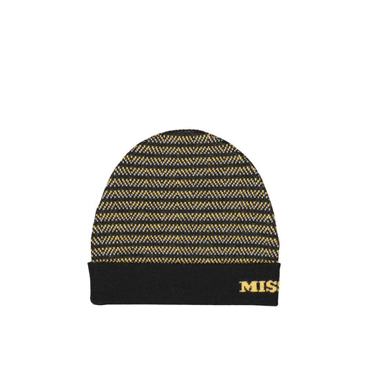 Missoni Black Wool Beanie 1728,75611013280,Accessories,Beanie - Hats - Accessories,Black,Hats - Accessories,Men,Missoni,New with tags,UNI