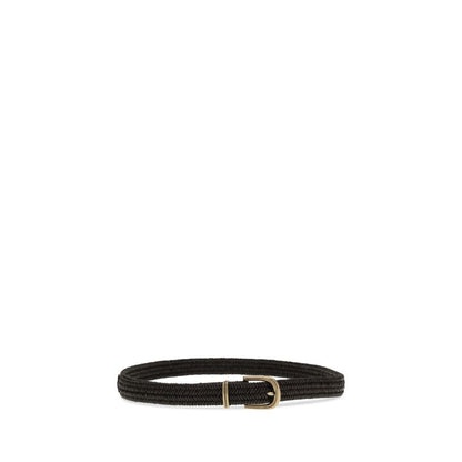 Brunello Cucinelli Black Calf Leather Bos Taurus Regular Belt