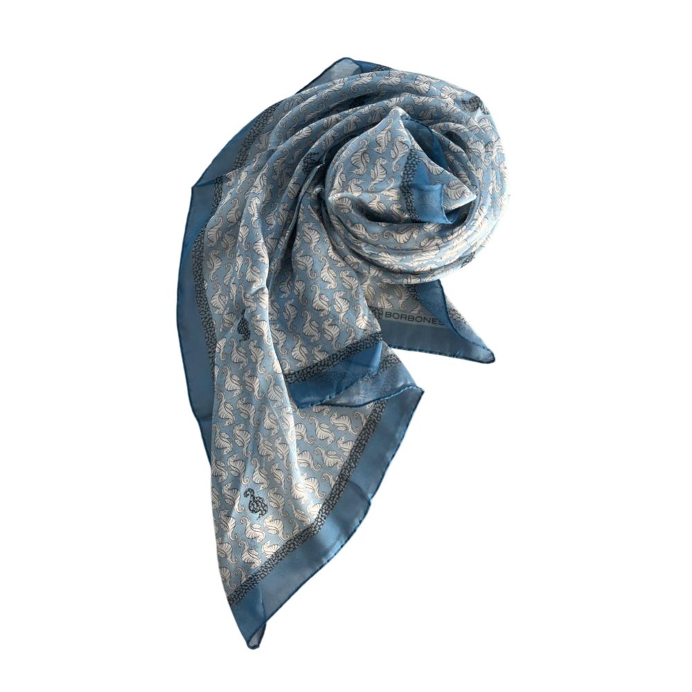 Borbonese Blue Silk Women Scarf 1728,67345744032,Accessories,Blue,Borbonese,New with tags,Scarves - Accessories,Scarves - Scarves - Accessories,Women