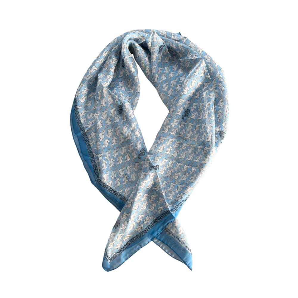Borbonese Blue Silk Women Scarf 1728,67345744032,Accessories,Blue,Borbonese,New with tags,Scarves - Accessories,Scarves - Scarves - Accessories,Women