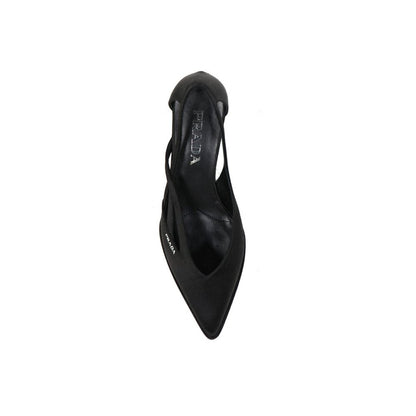 Prada Black Silk High Heel Pumps