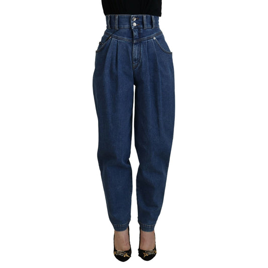 Dolce & Gabbana Blue Cotton High-Waisted Jean