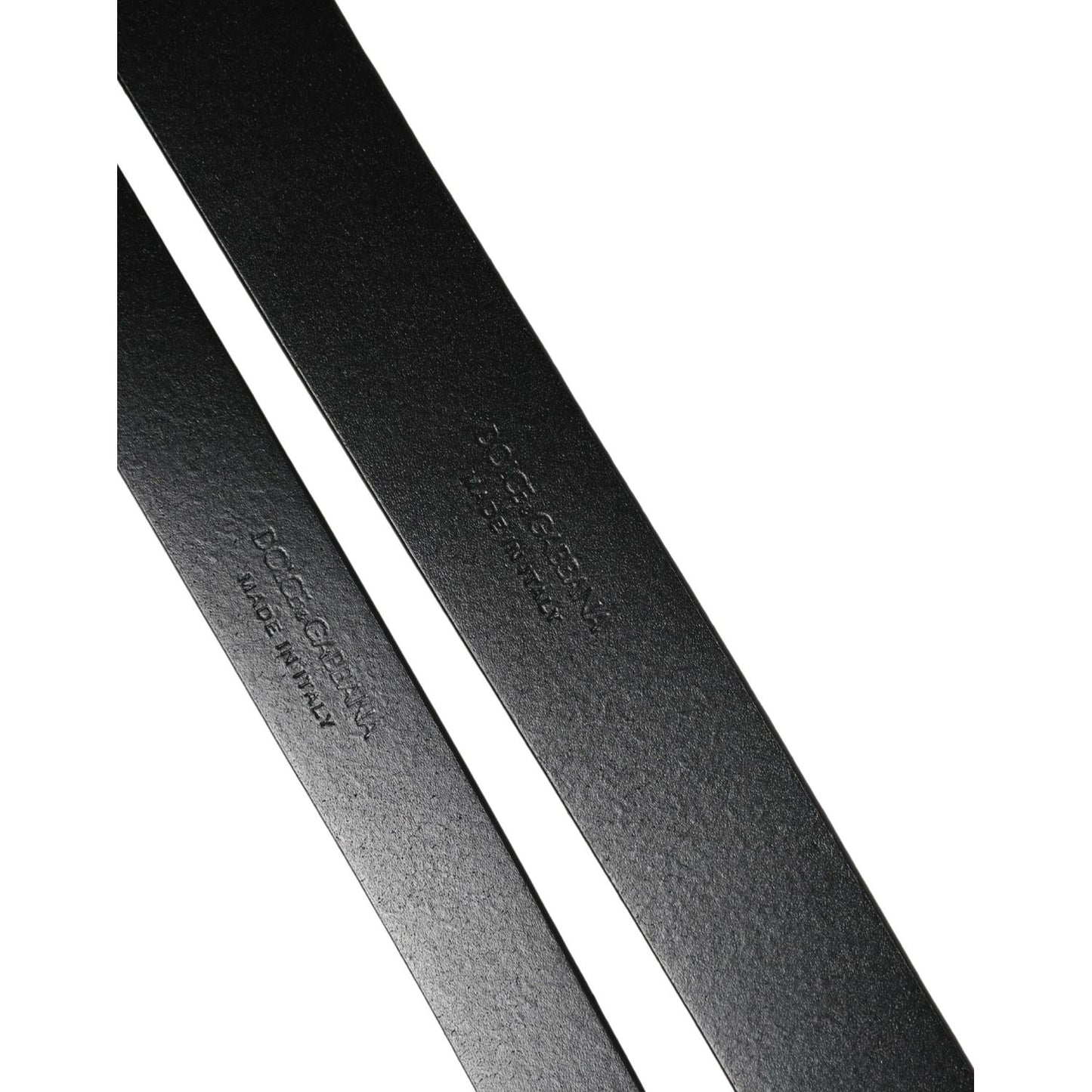 Dolce & Gabbana Black Double Strap Leather Silver Buckle Belt