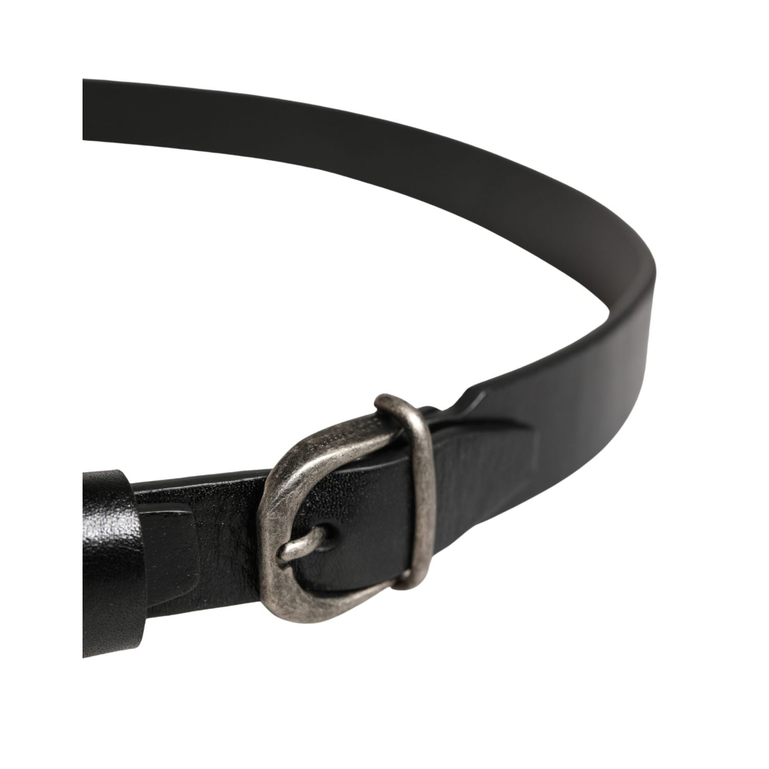 Dolce & Gabbana Men Black Classic Leather Logo Buckle Belt