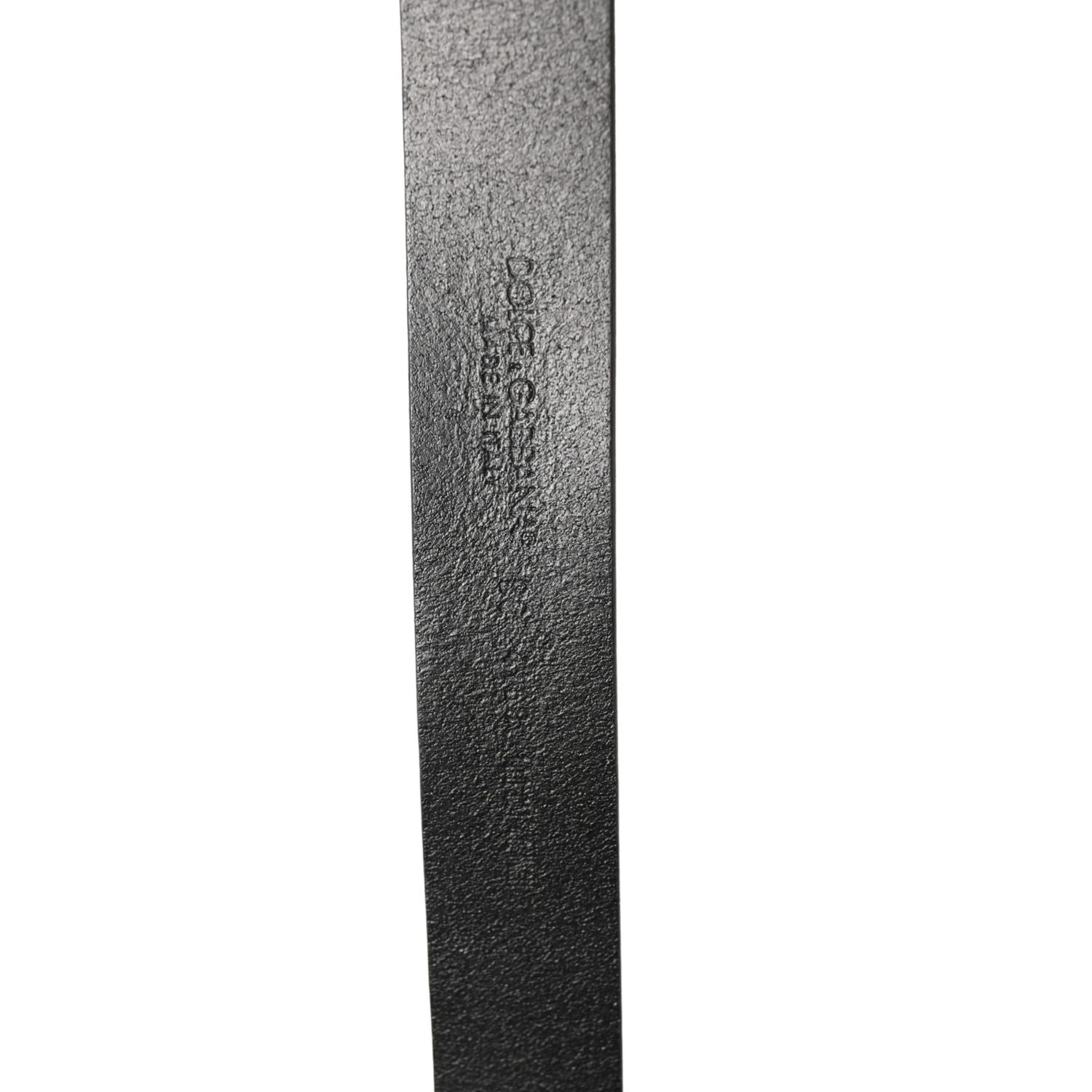 Dolce & Gabbana Men Black Classic Leather Logo Buckle Belt