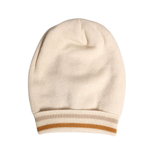 Dolce & Gabbana Beige Cashmere Knitted Women Winter Beanie Hat