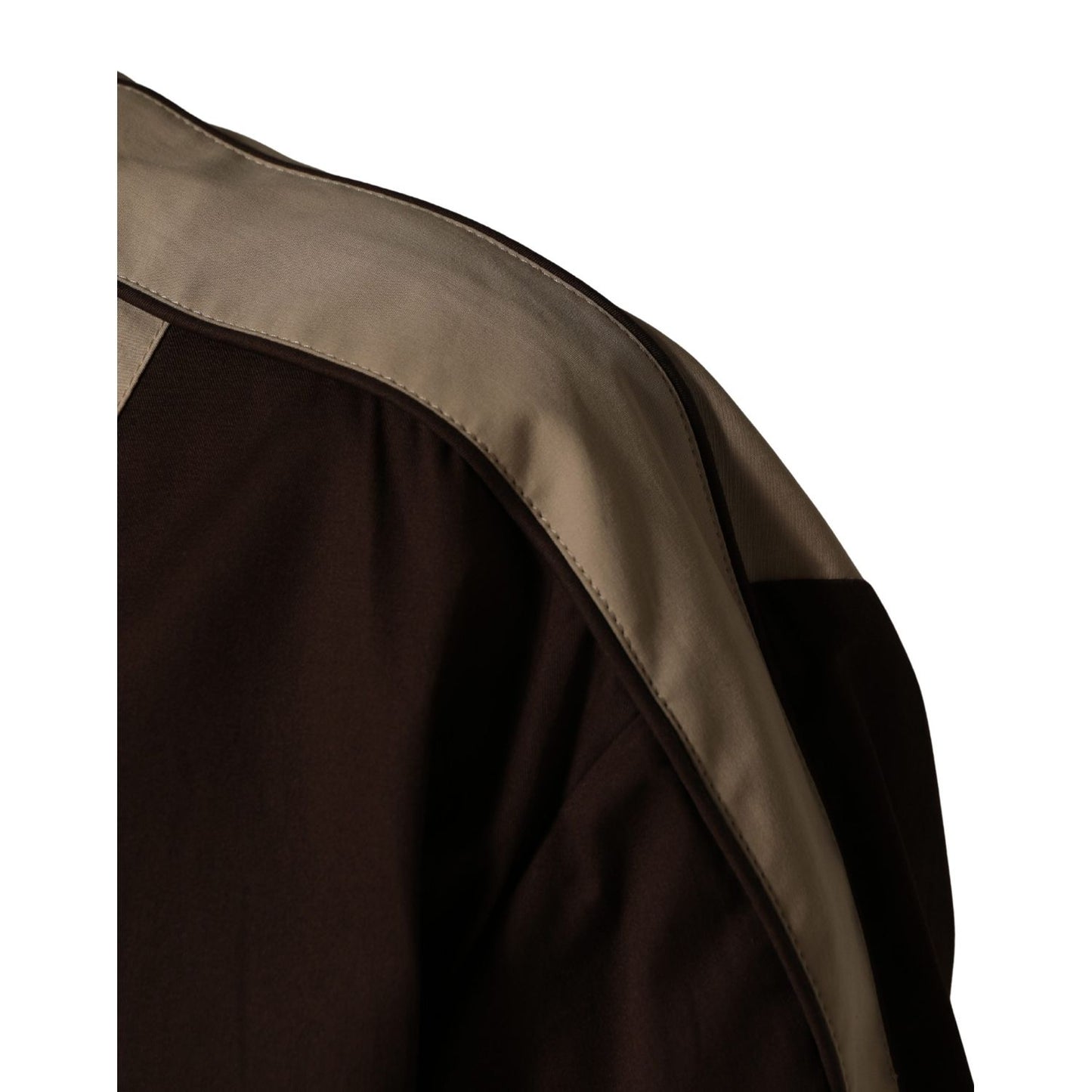 Dolce & Gabbana Brown Beige Cotton Zip Windbreaker Jacket