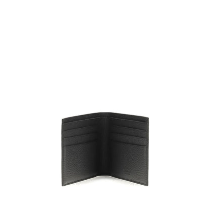 Ferragamo Black Calf Leather Bos Taurus Wallet