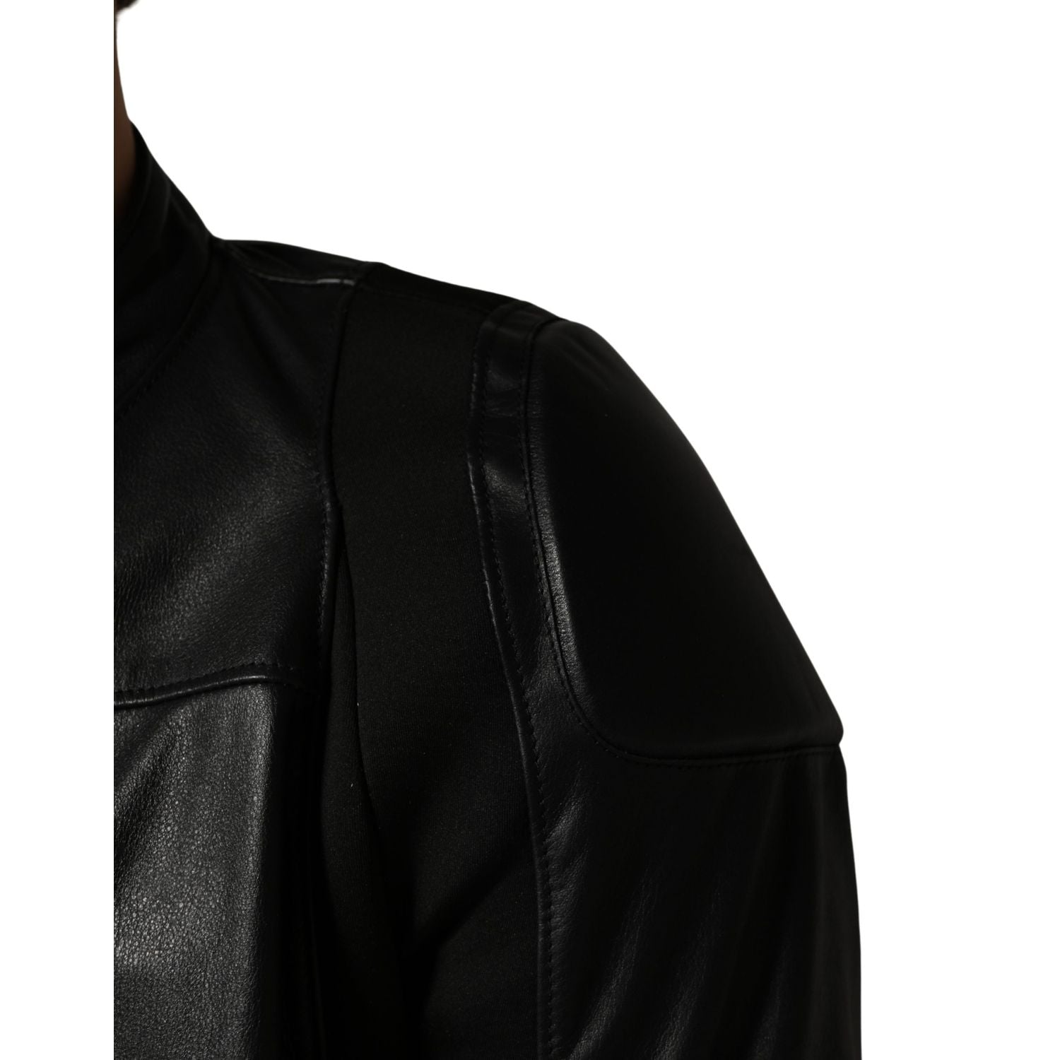 Dolce & Gabbana Black Nylon Full Zip Men Biker Coat Jacket