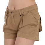 PLEIN SUD Brown Mid Waist 100% Cotton Mini Shorts