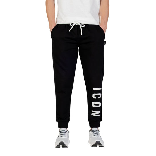 Icon Black Cotton Joggers (Workout Pants) 1728,71956299936,Black,Clothing,Icon,IT42 | XS,Joggers (workout pants) - Sportswear - Clothing,Men,New with tags,Sportswear - Clothing