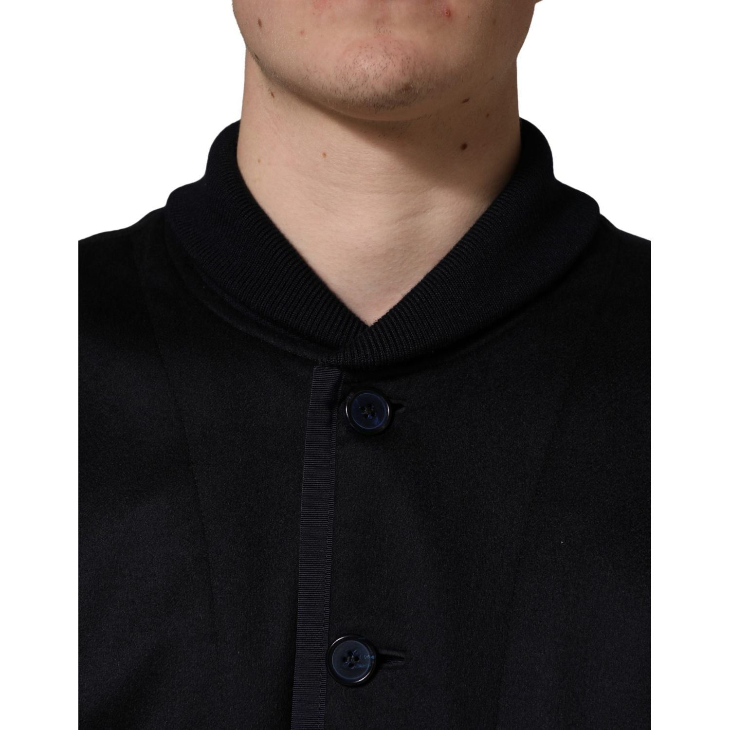 Dolce & Gabbana Black Cashmere Knitted Button Down Jacket