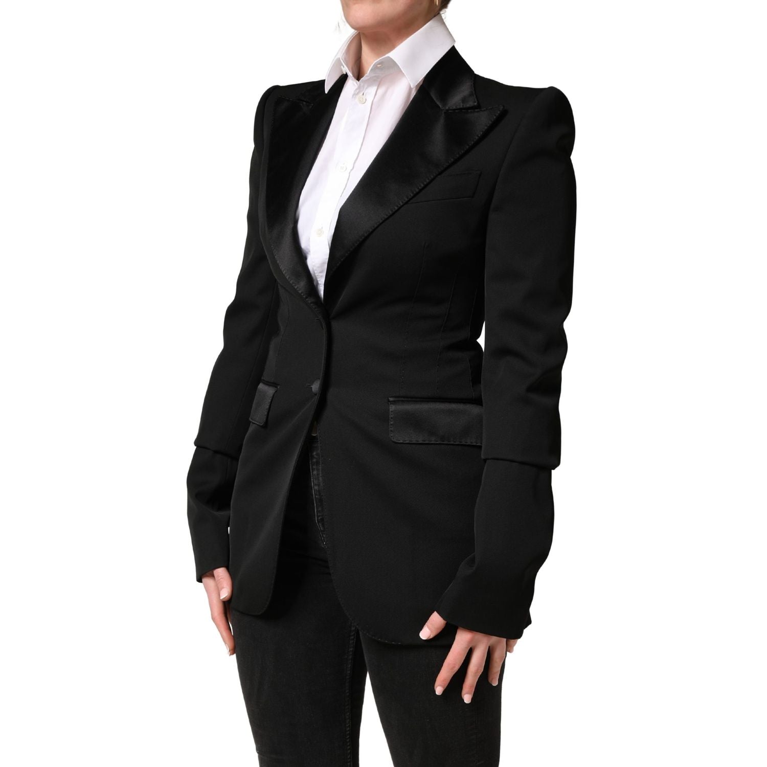 Dolce & Gabbana Black Wool Single Breasted Blazer Jacket