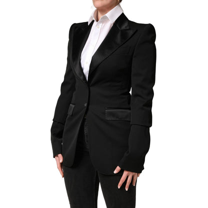 Dolce & Gabbana Black Wool Single Breasted Blazer Jacket