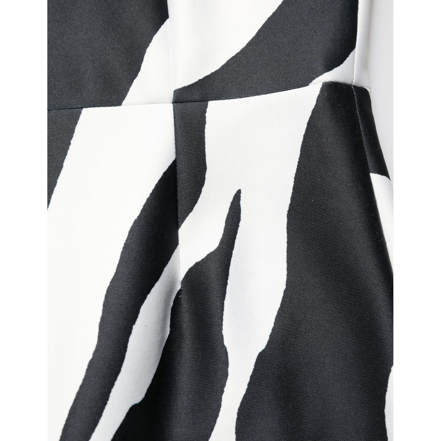 Dolce & Gabbana Black White Polyester Zebra Pattern Jumpsuit