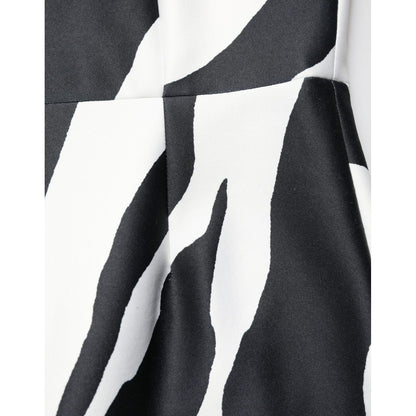 Dolce & Gabbana Black White Polyester Zebra Pattern Jumpsuit