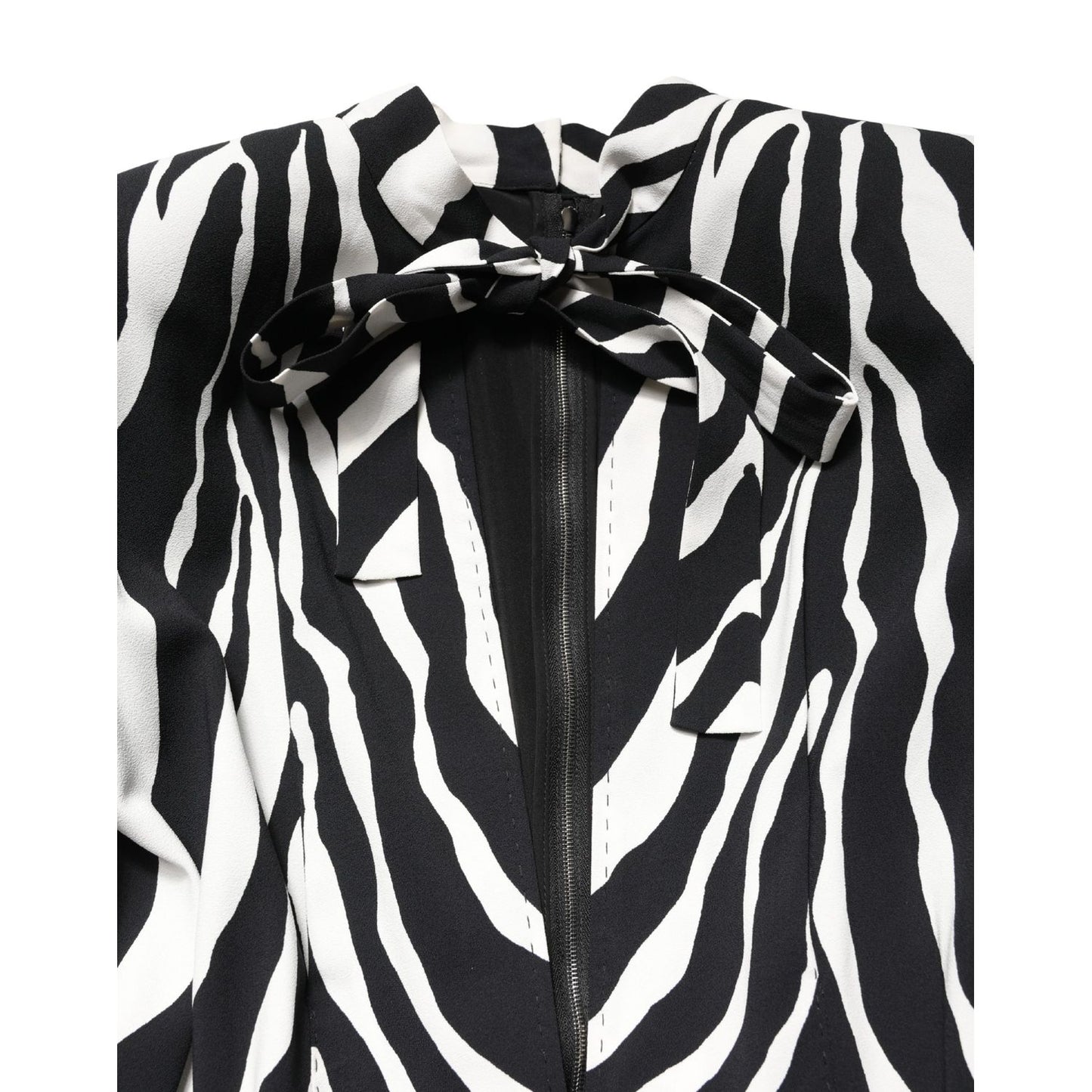 Dolce & Gabbana Black White Viscose Zebra Pattern Jumpsuit