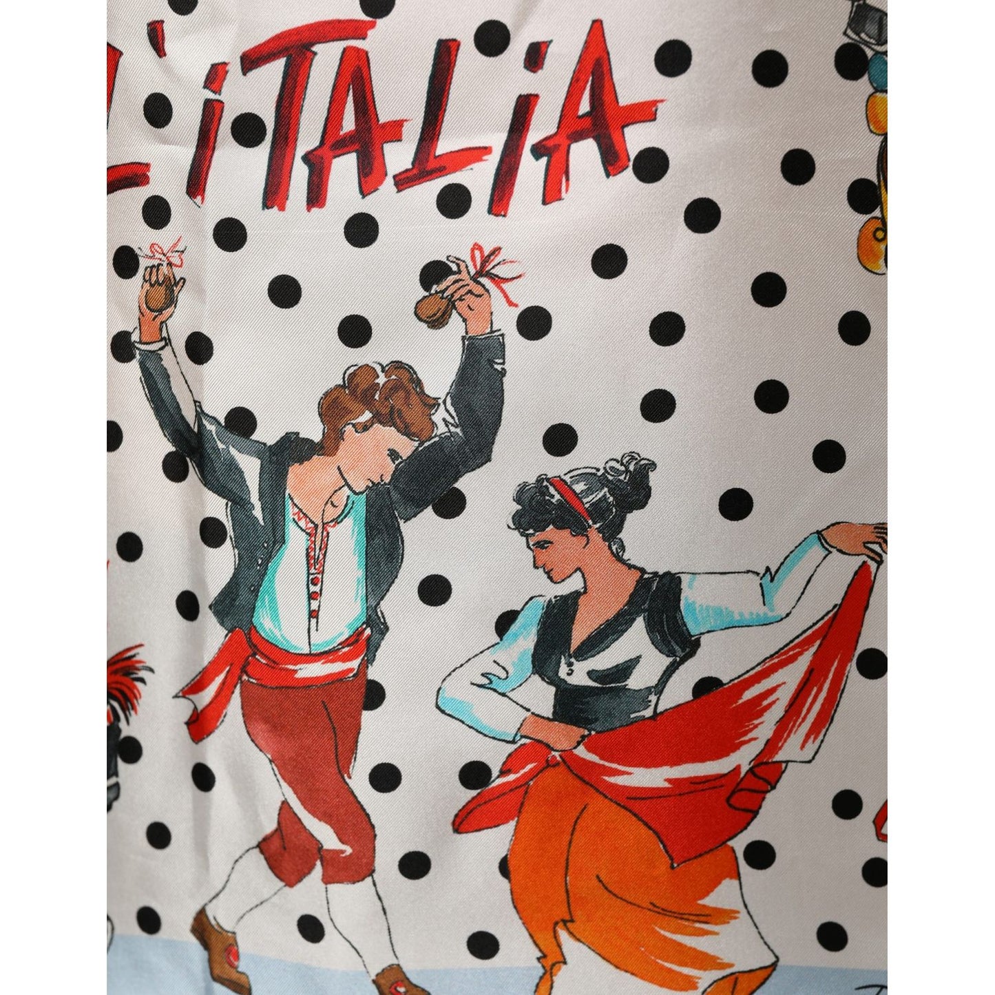 Dolce & Gabbana Multicolor Italy Scenes Graphic Silk Top