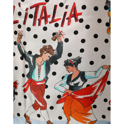 Dolce & Gabbana Multicolor Italy Scenes Graphic Silk Top