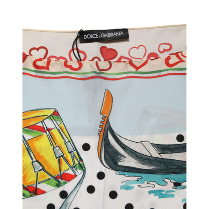 Dolce & Gabbana Multicolor Italy Scenes Graphic Silk Top