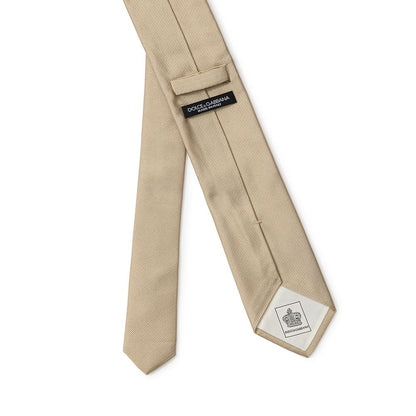 Dolce & Gabbana Gold Silk Tie