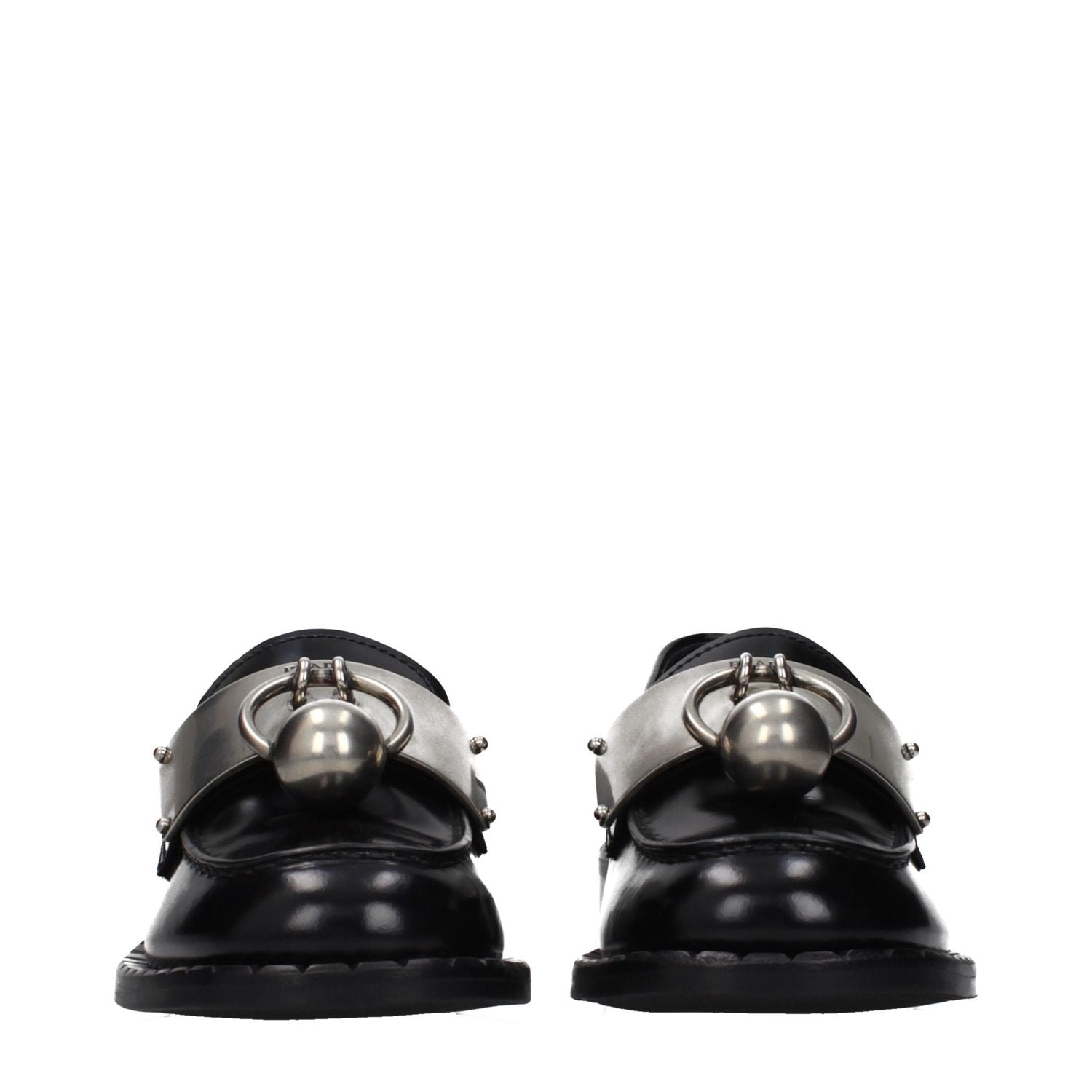 Prada Black Leather Slip-On Loafers