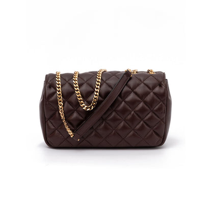 Versace Brown Quilted Leather Shoulder Strap Bag