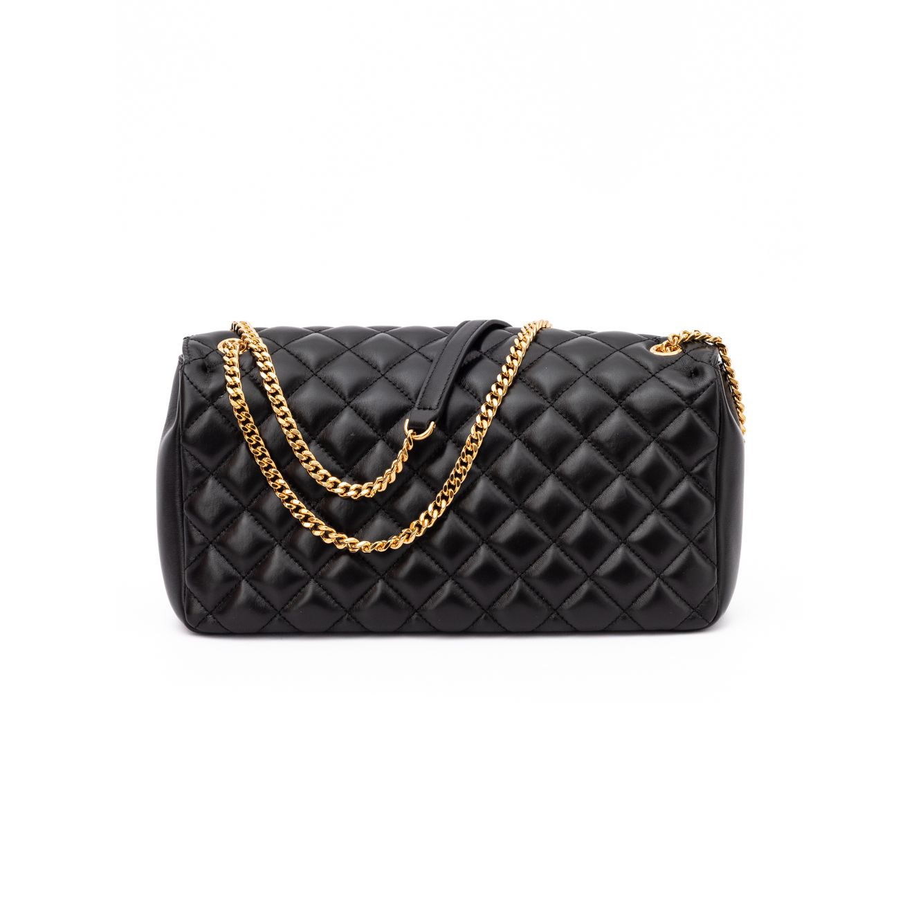Versace Black Quilted Leather Shoulder Strap Bag
