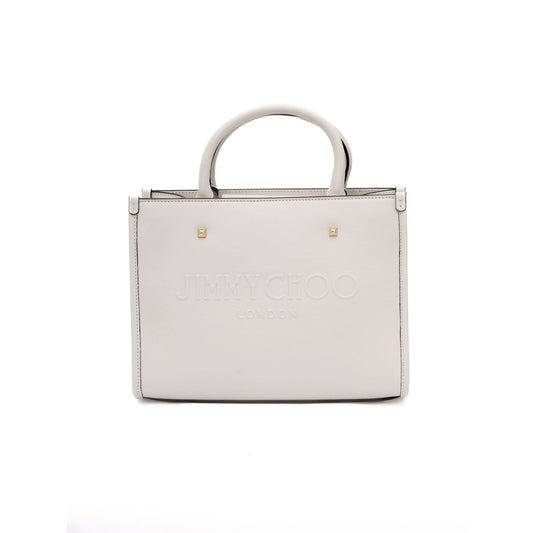Jimmy Choo White Avenue S Tote Leather Handbag