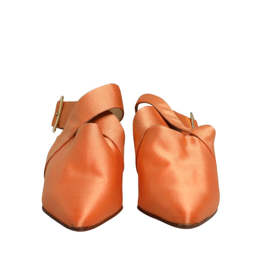 Dolce & Gabbana Orange Satin Sandals Shoes