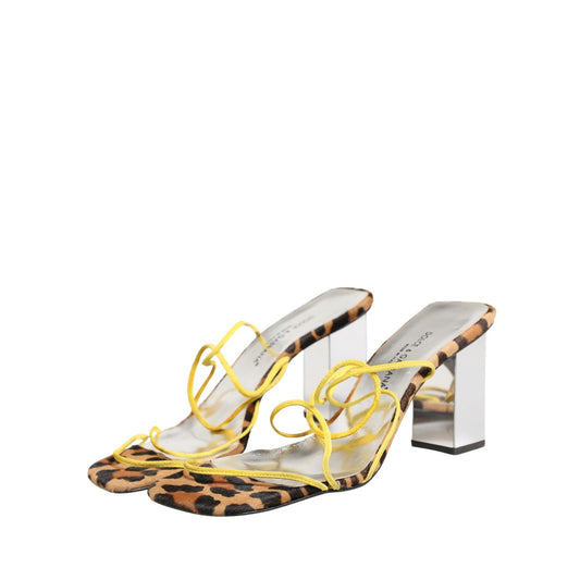 Dolce & Gabbana Multicolor Leather Block Heels Sandals Shoes