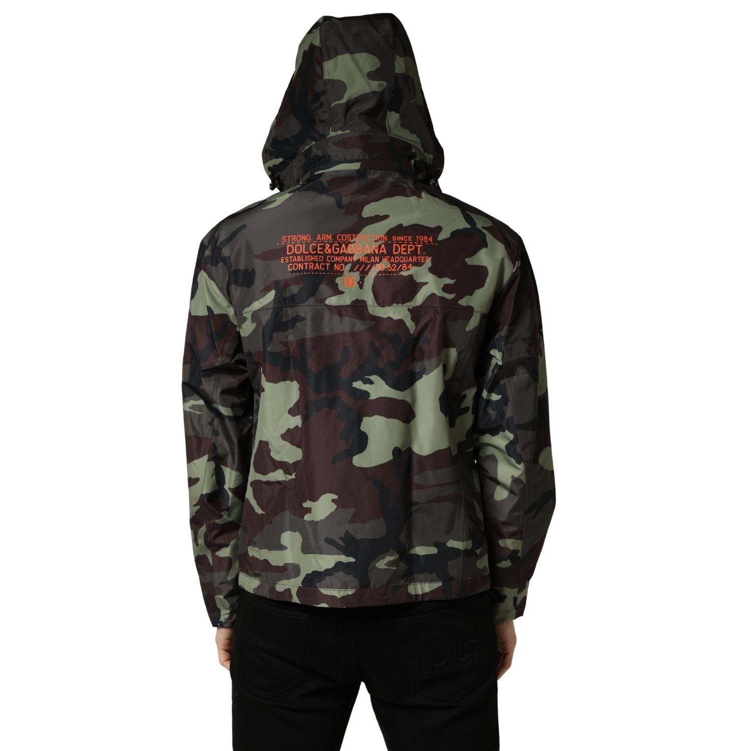 Dolce & Gabbana Multicolor Camouflage Hooded Bomber Jacket