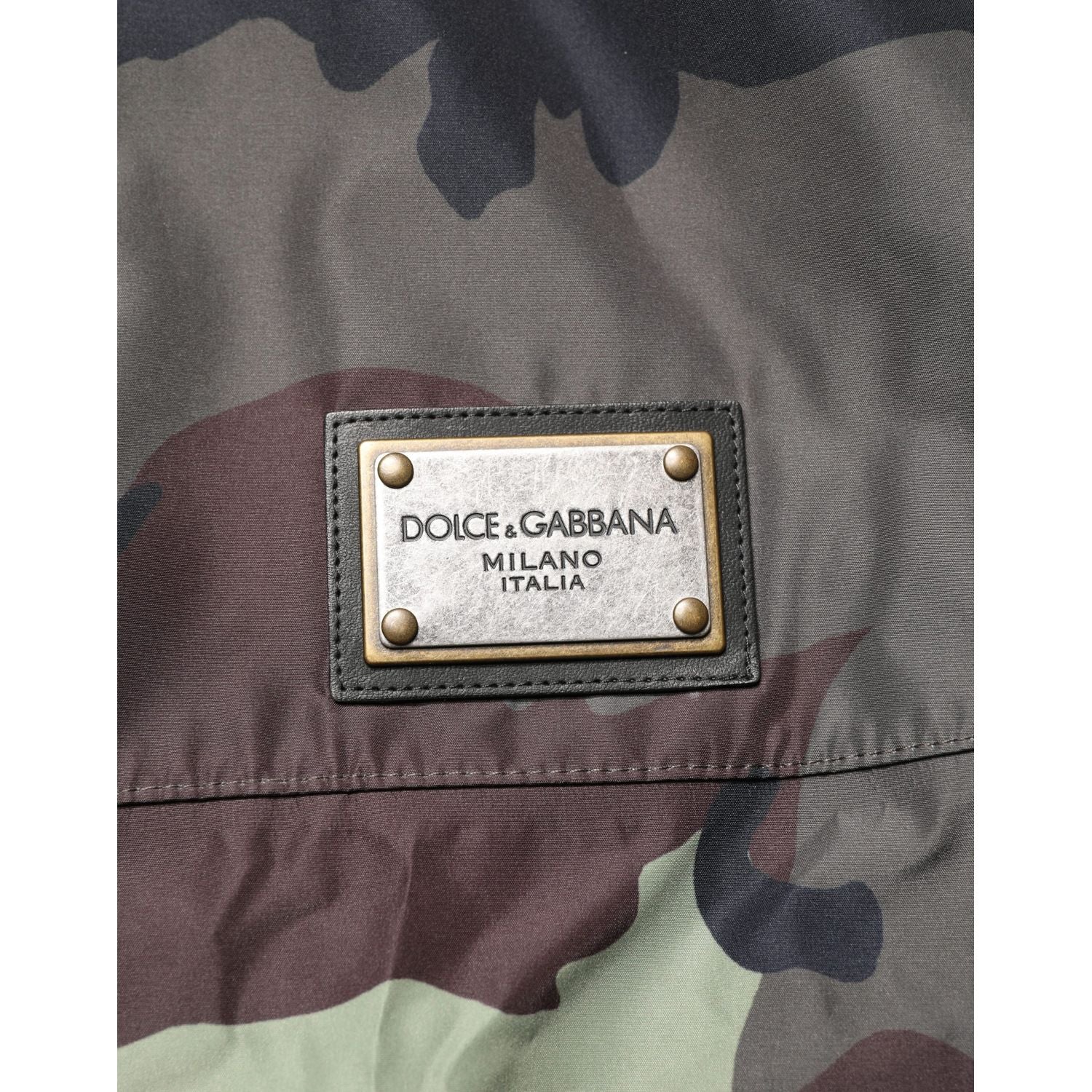 Dolce & Gabbana Multicolor Camouflage Hooded Bomber Jacket