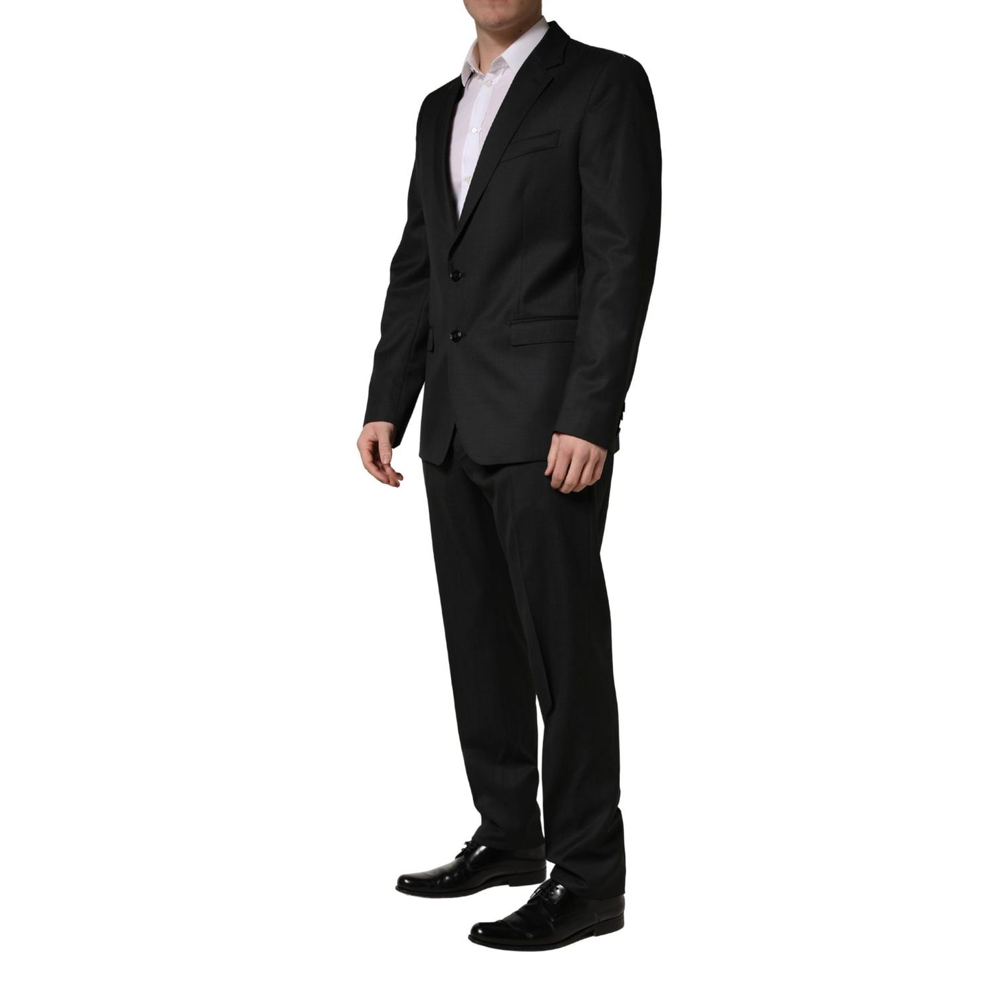 Dolce & Gabbana Black Wool 2 Buttons Formal 2 Piece Suit