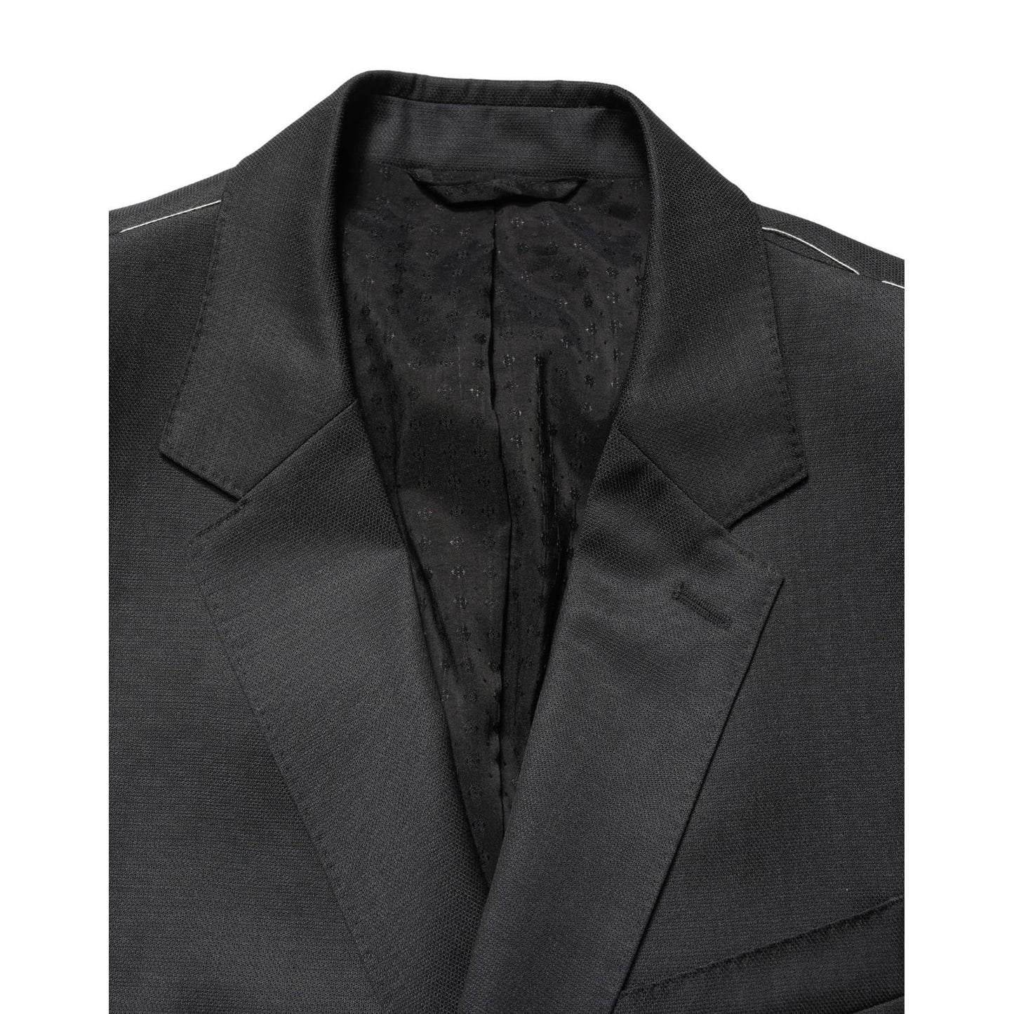 Dolce & Gabbana Black Wool 2 Buttons Formal 2 Piece Suit
