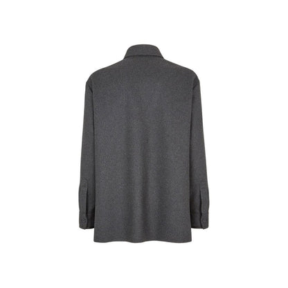 Fendi Gray Cashmere Full-Length Jacket
