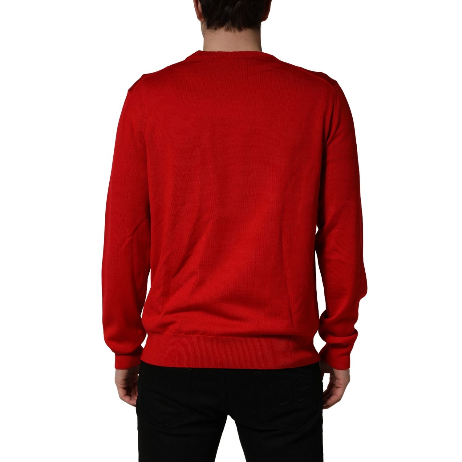 Dolce & Gabbana Red Eye Print Crew Neck Pullover Sweater