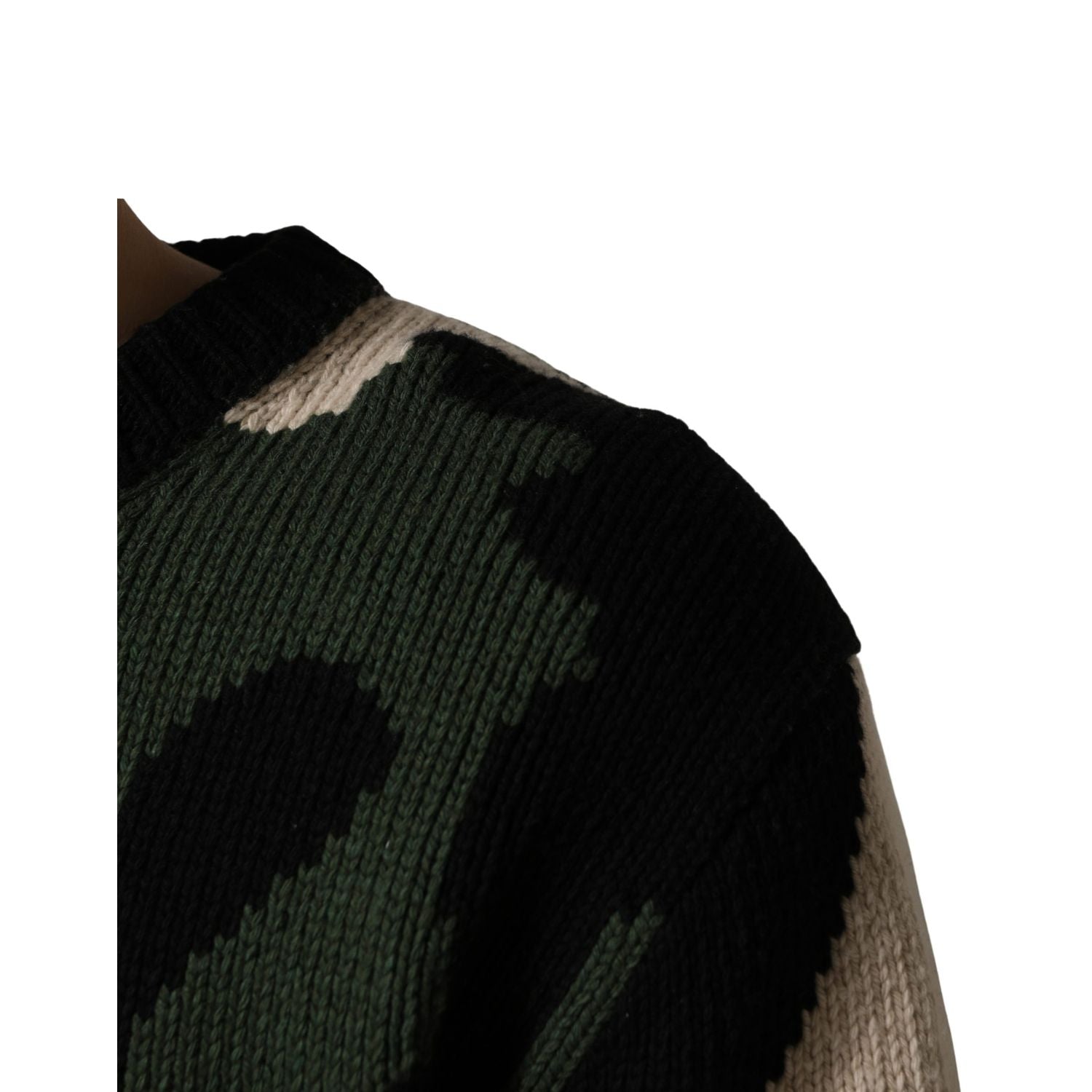Dolce & Gabbana Multicolor Intarsia Knit Camouflage Pullover Sweater