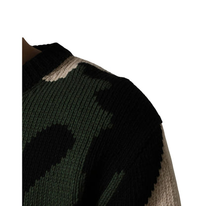 Dolce & Gabbana Multicolor Intarsia Knit Camouflage Pullover Sweater