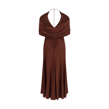 Self-Portrait Brown Viscose Casual Dress