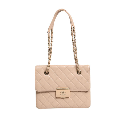 Chanel Quilted Leather Beauty Lock Flap Bag